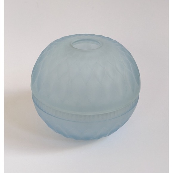 Other - Vintage Indiana Glass Co. Mt. Vernon Fairy Lamp Frosted Blue Satin Diamond Point